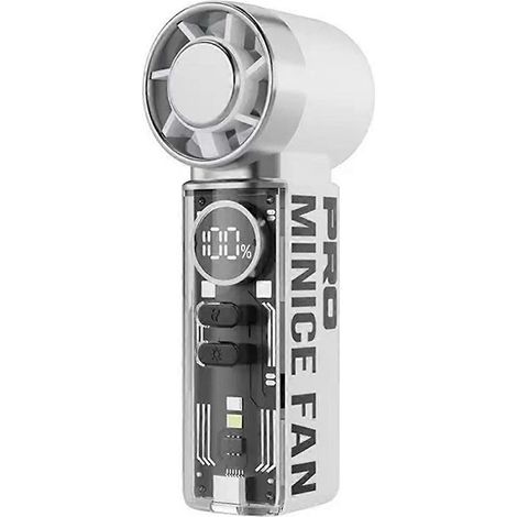 Portable à main mini ventilateur avec écran LED USB rechargeable mini ventilateur avec lanyard B (1/5)