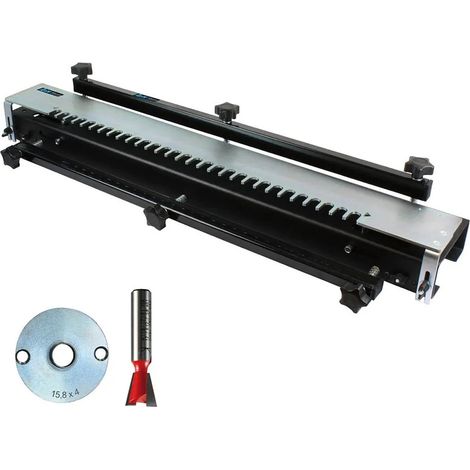 Gabarit pour queues d'aronde 610 mm y compris une fraise à queue d'arronde de 12,7 mm MW-Tech IACD600