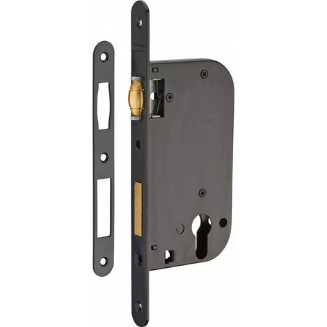 Thirard – Serrure encastrable à rouleau pour porte d'entrée – Acier – Gâche plate incluse – Entraxe 50mm – Bouts ronds