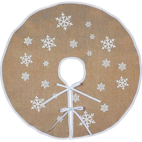 Décorations de Noël, jupe d'arbre de Noël en toile de jute 75cm (khaki) 1 pièce (1/3)