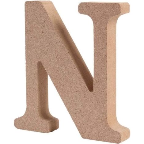 Dekorative Holzbuchstaben (N), Originalfarbe, 26 optionales Alphabet für Deko, Kindernamen, Hochzeit, Geburtstag, Party, Heim- und Schlafzimmerdekoration (1/5)