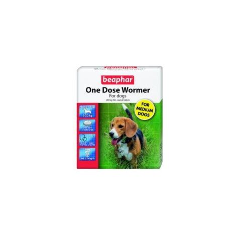Beaphar One Dose Wormer Medium Dog - 2tabs - 719269