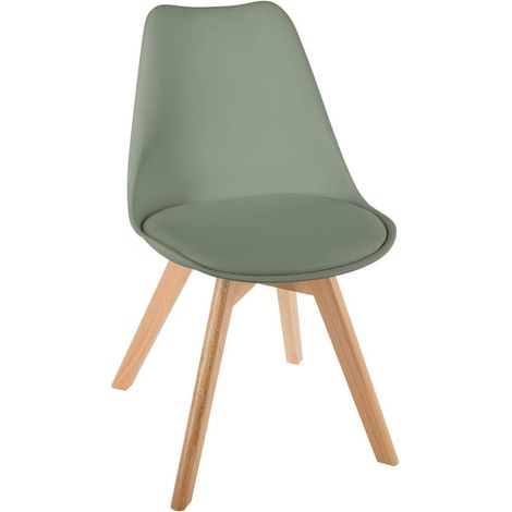 Créateur d'Intérieur Chaise Baya en plastique jaune et hêtre – Salle à manger, cuisine, bureau, salon – Coussin intégré confortable (1/5)