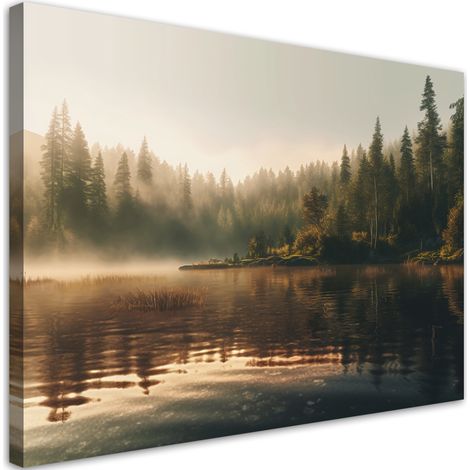 Tableau sur toile Brume sur le lac 100x70 (1/5)