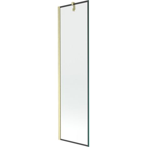 Mexen Next Wannenschirm 1-flügelig 50 x 150 cm, schwarzes Muster, gebürstetes Gold - 895-050-000-00-70-55