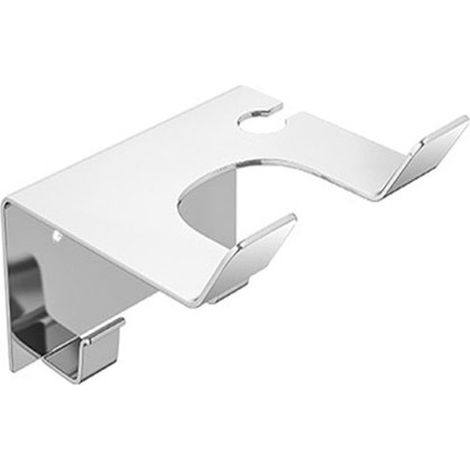 Support mural universel pour sèche-cheveux, en métal, 11,5 x 9,5 x 5,5 cm, support de rangement pour salle de bains, argent (1/5)