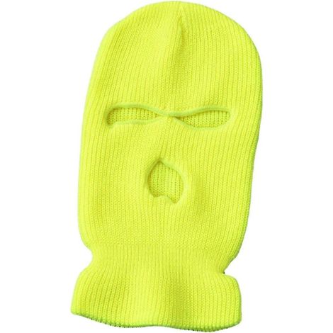 Capuche cycliste automne-hiver tricotée haute élasticité unisexe couleur unie pour personnes introverties-Fluorescent Yellow