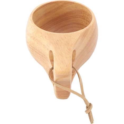 Tasse à thé en bois multifonctionnelle de style nordique avec anse, idéale pour le vin, le lait et le café. Contenance : 200 ml, double trou. (1/5)