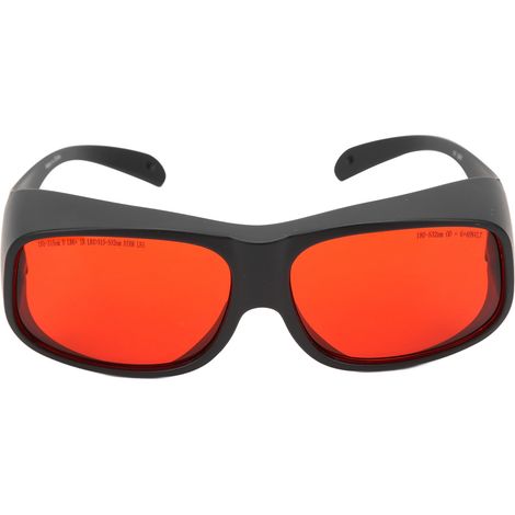 Lunettes de protection laser 532 nm avec verres rouges, protection oculaire en polycarbonate, noires (1/5)