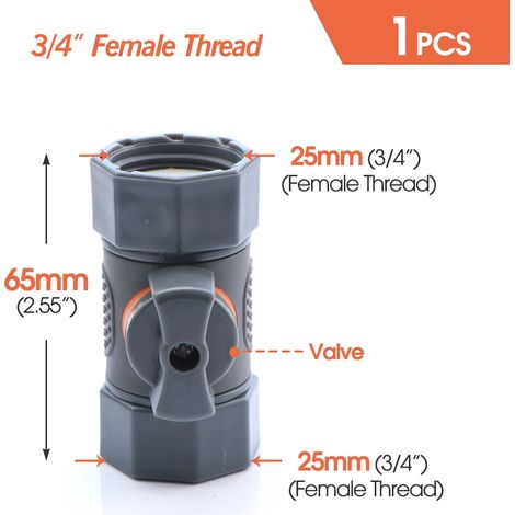 (R-1PCS) Raccord rapide pour tuyau d'arrosage 1/2 3/4 pouce, raccord d'arrêt d'eau pour lavage de voiture, joints de réparation de tubes d'irrigation 20/16 mm (1/5)