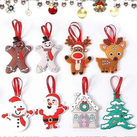 Ensemble de 8 décorations de sapin de Noël, pendentif décoratif, ensemble de décorations de sapin de Noël (1/5)