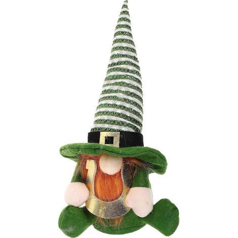 Gartenzwerg-Dekoration zum St. Patrick's Day – Party-Dekoration – Gartenzwerg-Puppe – 23 x 17 x 15 cm (1/4)