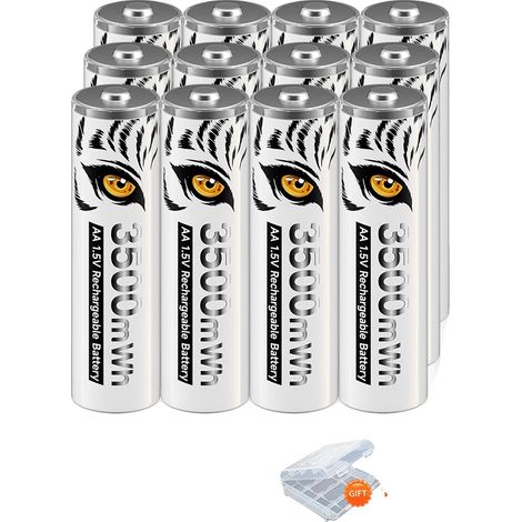 Batteries Lithium-ion Rechargeables, 3500mAh AA, 1300mWh AAA (1/2)