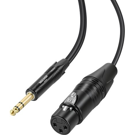Câble 6,35mm 1/4'' TRS vers XLR Femelle,10ft, Adaptateur pour Microphone, Guitare, Basse, Micro Canon à Condensateur, Amplificateur Audio, Table de Mixage, Système PA Sonorisation, MS025 (1/5)