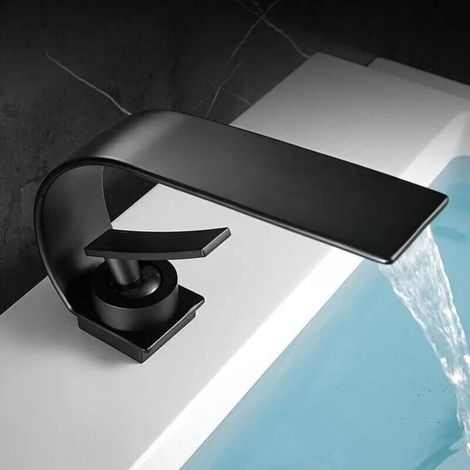 MUMU Black Basin Faucet, Sink Faucet, Single Lever Mixer Tap