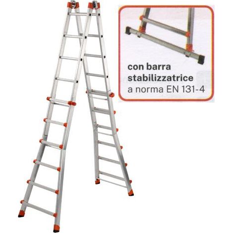SCALA TELESCOPICA ALLUMINIO 6+6GR GIERRE H5,86MT PEPPINA
