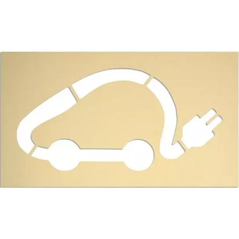 Pochoir de marquage au sol réutilisable semi rigide (PVC 1mm) - Voiture électrique 60x120cm