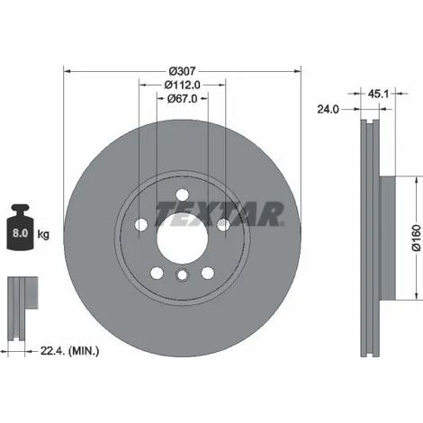 Lot de 2 Disques de frein Textar 92347205 BMW 34106891079 6891079