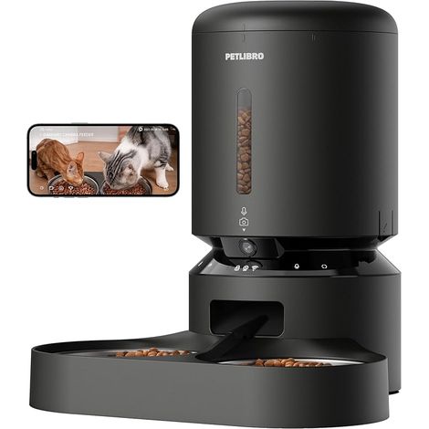 Cat Food Dispenser Automatic Pet Feeder with Stainless Steel Bowls Cat or Dog Bowls (1/5)