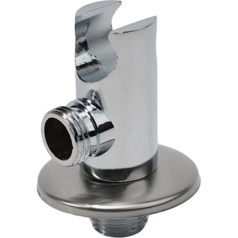Coude de douche et support 2 en 1, sortie d'alimentation murale avec bras pivotant pour douchette, finition chromée, raccord mâle IPS 1/2 pouce (1/5)