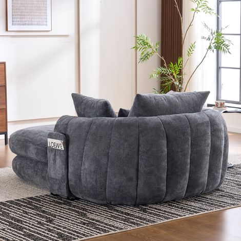 Übergroßer Chaiselongue-Sessel für den Innenbereich,tife Chenille-Schlafcouch,wolkenartiger Lesesessel für Wohnzimmer,Schlafzimmer,Lesezimmer (1/5)