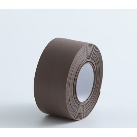 (2pcs Brown)Soft Skirting Board - End Strip for Kitchen and Bathroom 22mm 3.2m, Self Adhesive Seal, Flexible Folding Strip, Sealing Gasket