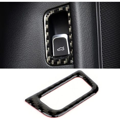 Autocollant décoratif en fibre de carbone pour le cache-interrupteur de coffre, compatible avec Audi A6 et A7 (2012-2018). (1/5)
