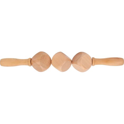 Rouleau de massage en bois manuel pour drainage lymphatique, lisseur de méridiens, anti-cellulite, détente musculaire et points de déclenchement, bâton de gua sha naturel, 1 pièce. (1/5)
