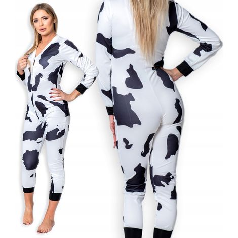 Damenpyjama, Valentinstagsgeschenk für Mädchen, langer Body mit Kuhmotiv, XL