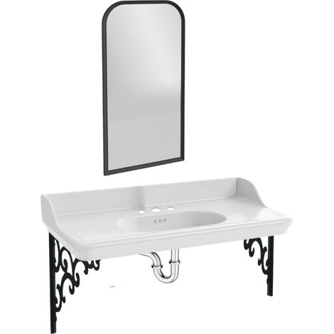 Pack plan vasque suspendu 3 trous JACOB DELAFON Cléo 1889 + miroir + siphon chromé