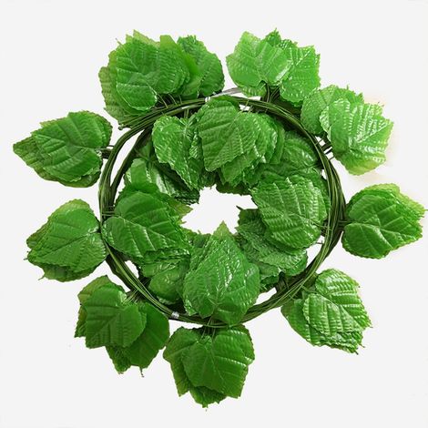 Ensemble de 2 pièces Raisin Artificiel Guirlande,2,4 m - 66 Feuilles Tissu Artificiel Feuilles Guirlande, Lierre Plante Artificielle Guirlande Vigne pour Salon, Chambre, Jardin, mitoyen (1/5)