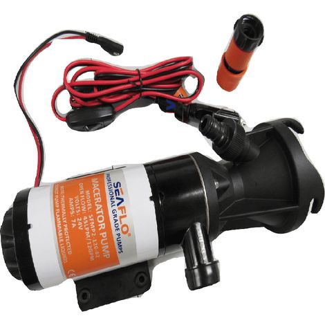 24V Portable Macerator Waste Pump - 45LPM 7AMP Holding Tank Self Priming RV Motorhome Toilet (1/5)