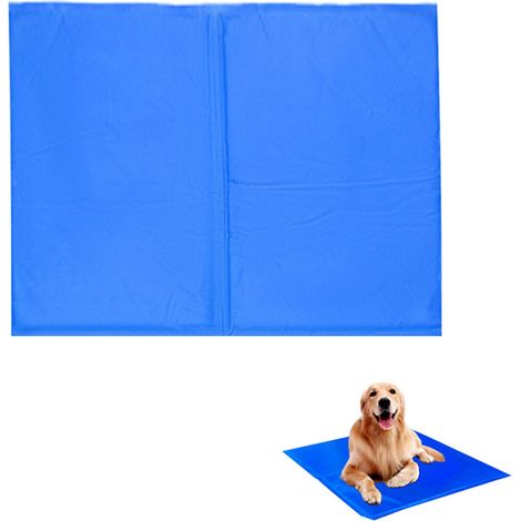 Tapis rafraîchissant pour chats et chiens, 50 x 40 cm, antidérapant et imperméable, sans gel toxique, absorption de la température, bleu. (1/5)