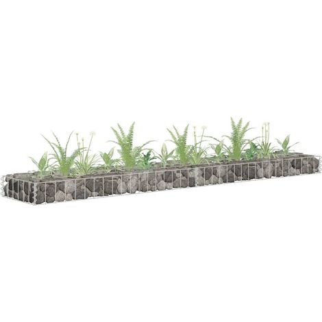 Lit surélevé à gabion Acier galvanisé 180x30x10 cm