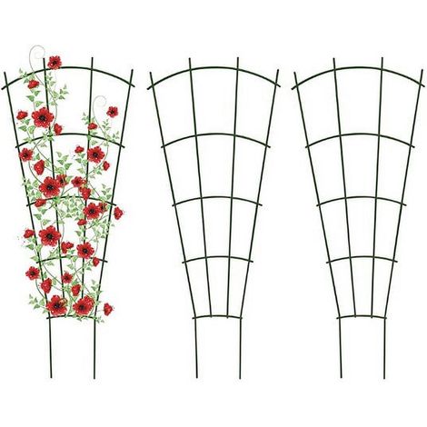 Treillis de jardin rectangulaire en métal vert 24 po x 60 po (unité de 2) (1/5)