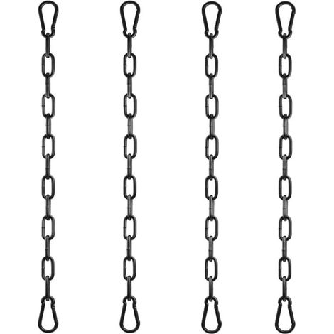 Hanging Chair Extension Chain, 4 Pieces, Ø4 mm, 50 cm, Metal Chain, Swing Chain with 8 Key Ring Snap Hooks (1/5)