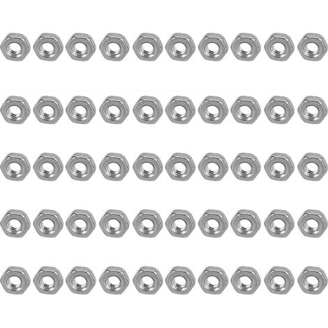 50 pièces Écrous Hexagonaux Inox A2-70 M10, Kit de Boulonnerie pour Équipements Industriels et Mécaniques