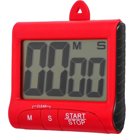 Minuteur Couleur Aléatoire Cuisine Rouge Numérique avec Alarme Sonore (1/5)