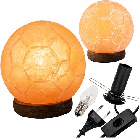 Salzlampe – runder Fußball, natürlicher Himalaya-Salz-Ionisator, FUSSBALL