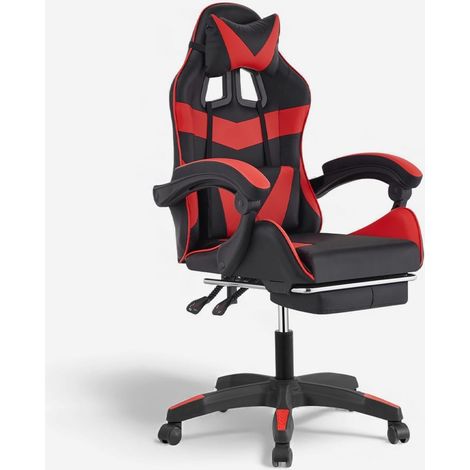 Silla gaming reclinable con cojín ergonómico Nebula - Rojo
