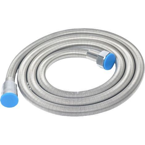Flexible de pommeau de douche à main chromé avec bouchon et écrou en laiton. (1/5)
