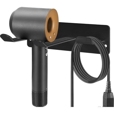 Support de Sèche-Cheveux,Support Mural avec Tous Les Sèche-Cheveux,Organisateur D'espace pour Salle de Bains/Chambre à Coucher/Salon de Coiffure, Acier Inoxydable 304 (Noir) (1/5)