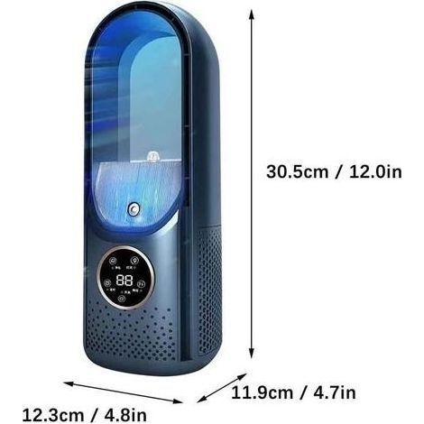 Ventilador de aire acondicionado, ventilador nebulizador USB silencioso, 6 velocidades ajustables, 240 x 45,5 mm, azul - AquaForge (1/5)