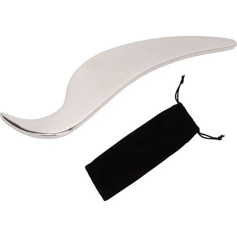 Outil de Guasha en Acier Inoxydable pour Drainage Lymphatique et Réduction des Puffiness - Planche de Massage Double Biseau pour Cou et Bras (1/5)