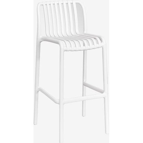 Tabouret de jardin empilable en polypropylène Wendell SKLUM Blanc Gardenia ↑75 cm (1/5)
