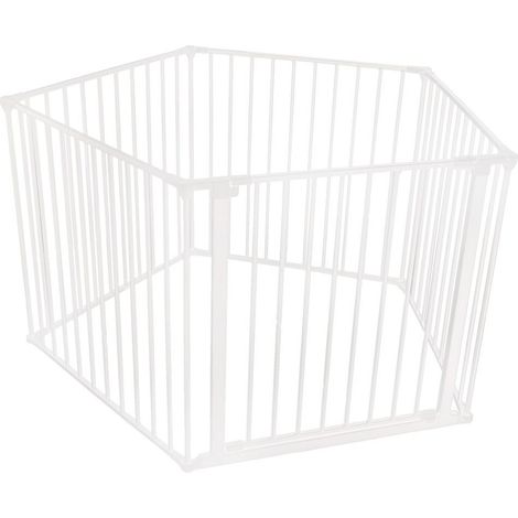 Safetots Premium Multi Panel Play Den, Pentagon, White, 70cm High, 5 Panels, 1x72cm Door Panel and 4x72cm Side Panels, Playpen