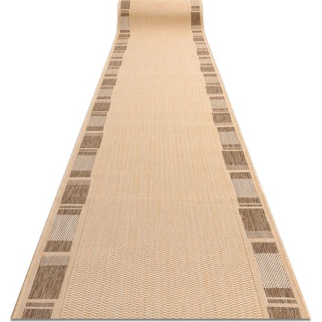 Läufer SIZAL FLOORLUX Modell 20195 mais / coffe 80 cm beige 80x250 cm