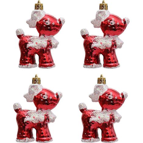 Packung Christbaumschmuck, Rentier-förmige Anhänger zur Dekoration, festliche Weihnachtsaccessoires, Kunststoff (1/5)