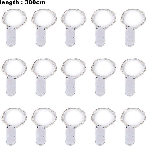 Guirlande lumineuse féérique de 15 pièces, 30 LED, 3 m, alimentée par piles, idéale pour mariages, décorations, fêtes et Noël....... (1/5)