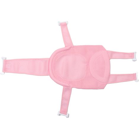 Support de siège de bain pour bébé antidérapant, universel et détachable, filet de baignoire et de douche en maille rose (1/5)